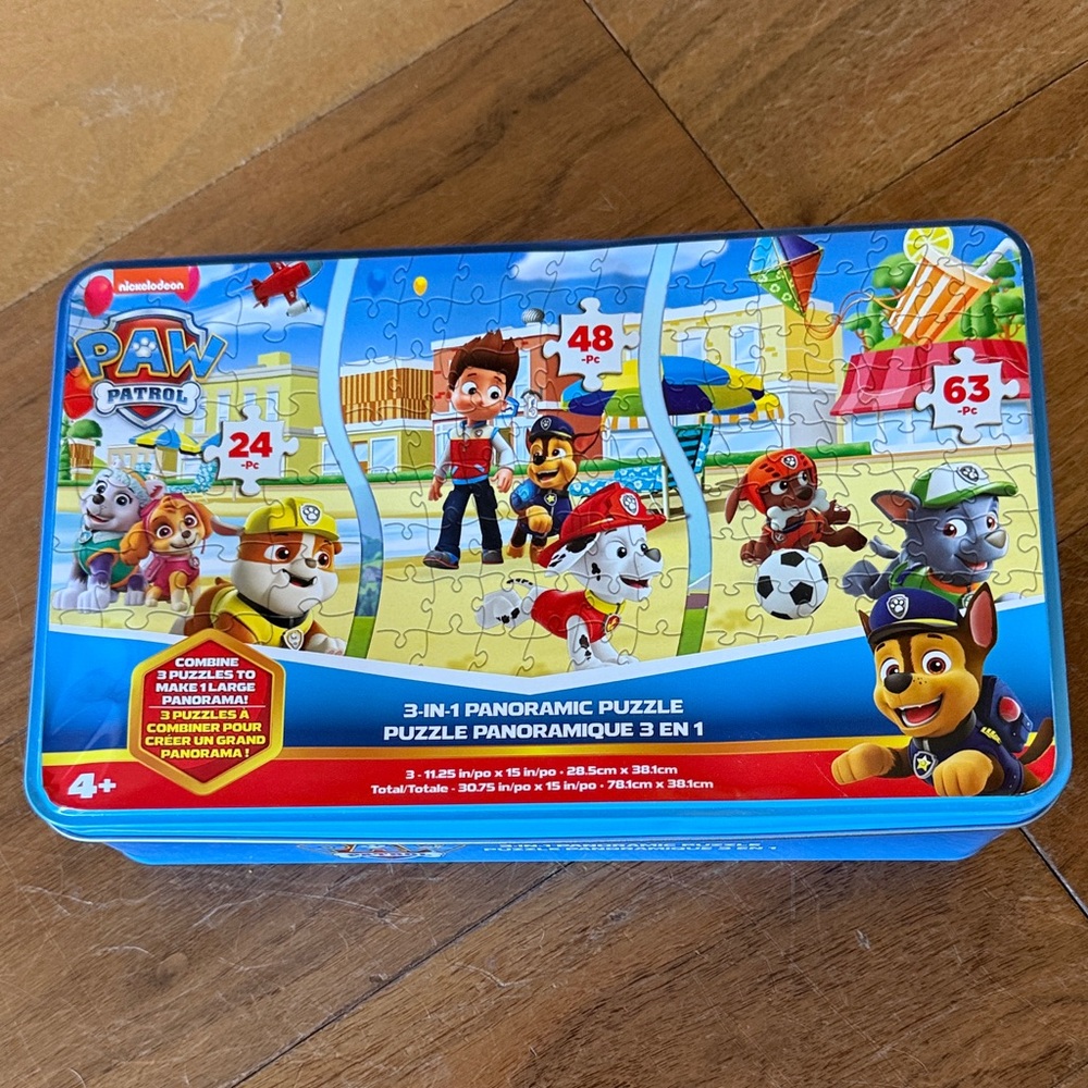Paw Patrol Panoramic Puzzle Tin - Bright Blue